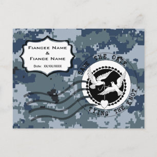 USN Navy Save the Date & Doves Aankondigingskaart