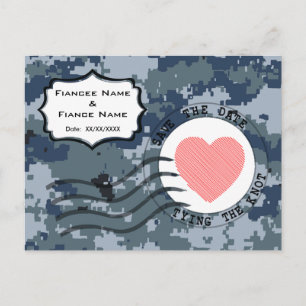 USN Navy Save the Date en Hart Aankondigingskaart