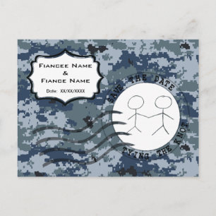 USN Navy Save the Date & Koppel Aankondigingskaart
