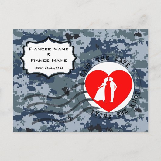 USN Navy Save the Date & Koppel Aankondigingskaart (Voorkant)