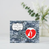 USN Navy Save the Date & Koppel Aankondigingskaart (Staand voorkant)