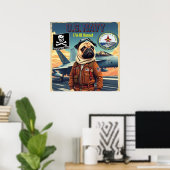 USN Pilot Pug Strike Fighter Squadron 103 Poster (Thuiskantoor)