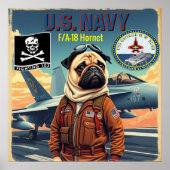 USN Pilot Pug Strike Fighter Squadron 103 Poster (Voorkant)