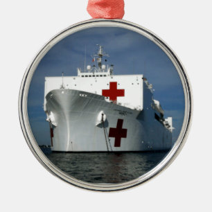 USNS Mercy Hospital Ship Metalen Ornament