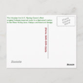 Usonian Inn briefkaart straatnaambordje (Achterkant)