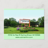 Usonian Inn briefkaart straatnaambordje (Voorkant)