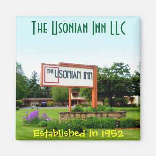 Usonian Inn square magnet - straatbord Magneet