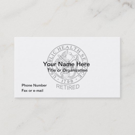 USPHS Cartes de visite retraités (Devant)