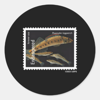 USPS Bedreigde Soorten Roanoke Logperch Links Ches Ronde Sticker