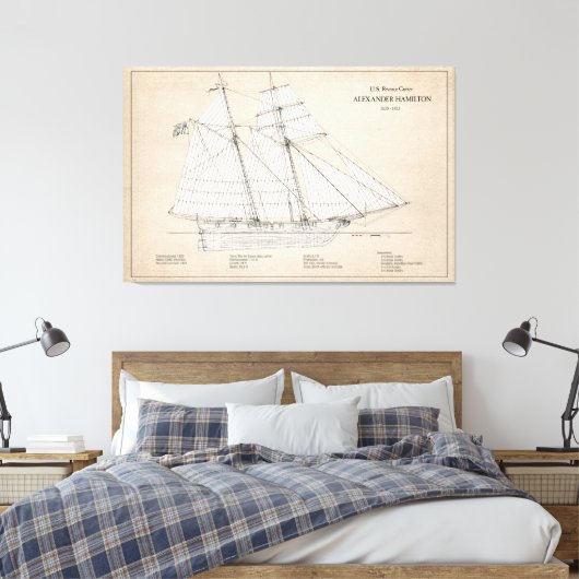 USRC Alexander Hamilton - SBD Canvas Afdruk (Insitu (Slaapkamer))