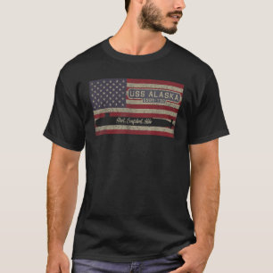 USS Alaska SSBN 732 Onderzeeër VS Amerikaanse vlag T-shirt