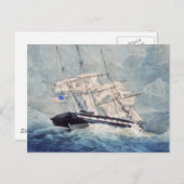 USS Albany Painting Briefkaart (Voorkant / Achterkant)