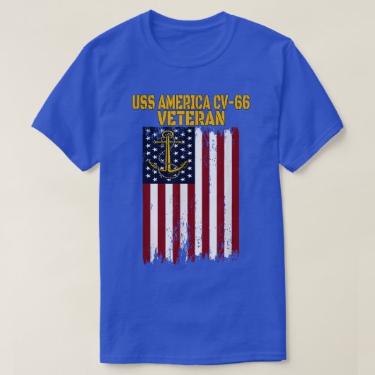 USS America CV66 CVA66 Vliegtuig Drager Veteraan T-shirt (Design voorkant)