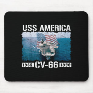 Uss america cv-66 est 1965-1996 vlag vliegtuig muismat