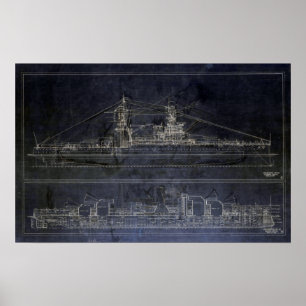  USS Arizona Blueprints Poster
