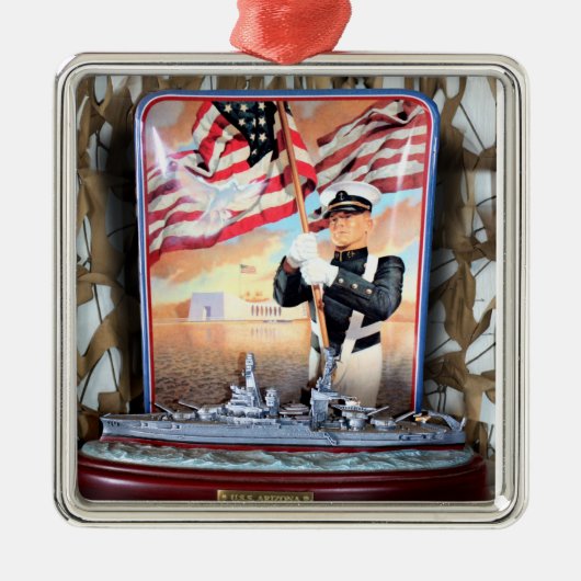 USS Arizona Tribute Metalen Ornament (Voorkant)
