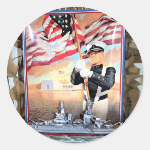 USS Arizona Tribute Ronde Sticker