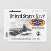 USS BENJAMIN FRANKLIN SSBN-640 SUB. - Briefkaart (Voorkant / Achterkant)