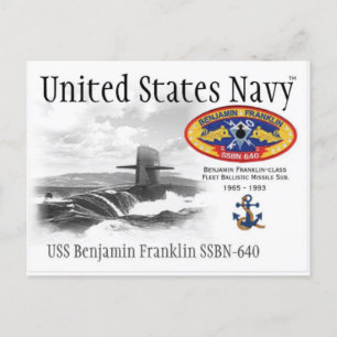 USS BENJAMIN FRANKLIN SSBN-640 SUB. - Carte postal