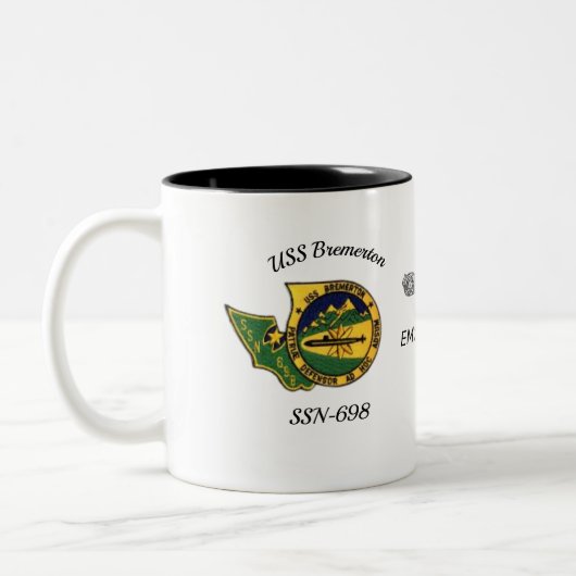 USS Bremerton (SSN-698) Bad Fish Mug with Patches (Gauche)