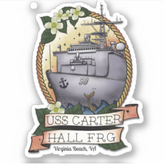 USS Carter Hall 3 x 3 Sticker