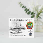 USS CATAWBA ATA-210 HULPSLEEPBOOT BRIEFKAART (Staand voorkant)