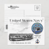 USS CHUKAWAN AO-100 FLEET OILER - CARTE POSTALE (Devant / Derrière)