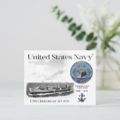 USS CHUKAWAN AO-100 FLEET OILER - CARTE POSTALE (Debout devant)