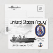 USS CIMARRON AO-177 OILER - CARTE POSTALE (Devant / Derrière)