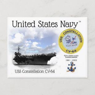 USS CONSTELLATION CV-64 VLIEGTUIG Briefkaart
