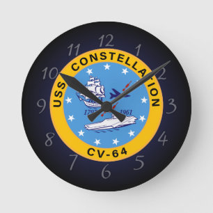 USS Constellation CV-64 Vliegtuig Carrier Insignia Ronde Klok