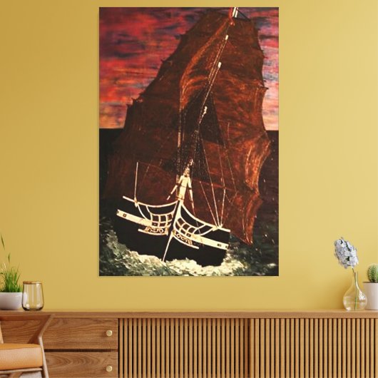 USS CONSTITUTIE CANVAS AFDRUK (Insitu (Woonkamer))