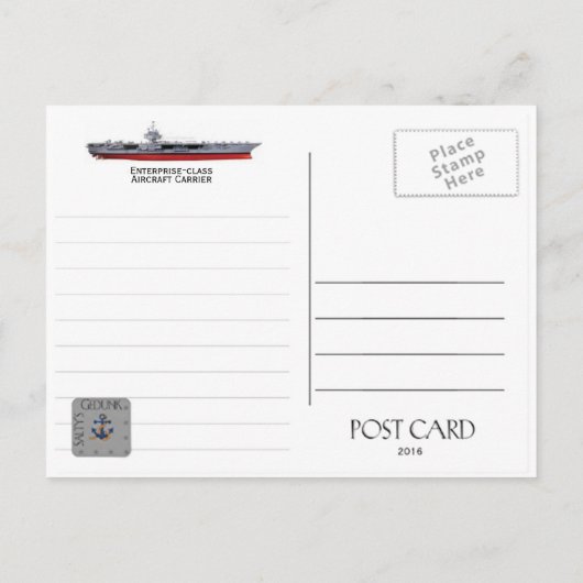 USS ENTERPRISE CVN-65 - BRIEFKAART (Achterkant)