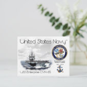 USS ENTERPRISE CVN-65 - CARTE POSTALE (Debout devant)