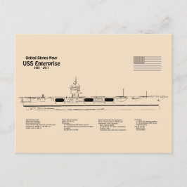 USS Enterprise - Scheepsblauwdruk Plannen SD Briefkaart