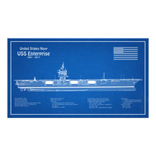 USS Enterprise - Scheepsblauwdrukplannen ABD Foto Afdruk