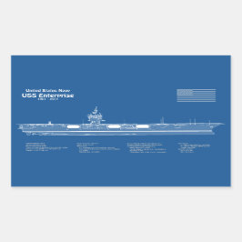 USS Enterprise - Scheepsblauwdrukplannen ABD Rechthoekige Sticker
