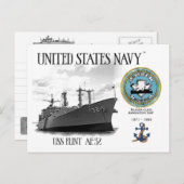 USS FLINT AE-32 AMMUNITION SHIP - Carte postale (Devant / Derrière)