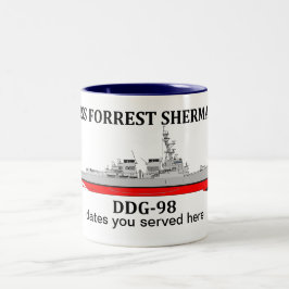USS Forrest Sherman, DDG-98, aanpasbare data Tweekleurige Koffiemok