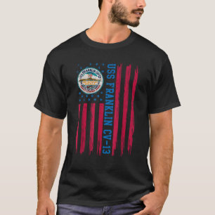 USS Franklin CV 13 Amerikaanse vlag Vliegtuig Carr T-shirt