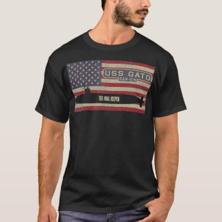 USS Gato SSN615 Nuclear Submarine American Flag T-shirt
