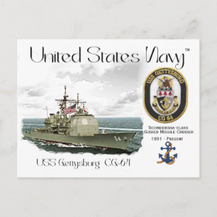 USS GETTYSBURG CG-64 GELEIDE RAKETKRUISER BRIEFKAART