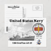 USS GRAFFIAS AF-29 STORES SHIP - CARTE POSTALE (Devant / Derrière)