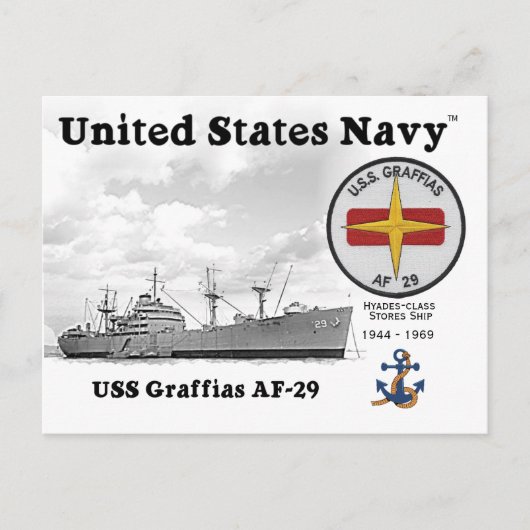 USS GRAFFIAS AF-29 STORES SHIP - CARTE POSTALE (Devant)