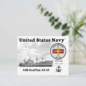 USS GRAFFIAS AF-29 STORES SHIP - CARTE POSTALE (Debout devant)