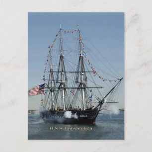 USS Grondwet Firming Cannons Briefkaart