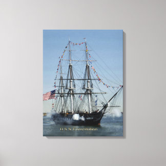 USS Grondwet Firming Cannons Canvas Afdruk