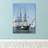 USS Grondwet Firming Cannons Canvas Afdruk (Insitu (Houten vloer))