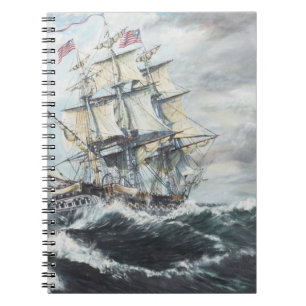 USS-grondwet leidt naar HM Frigate Guerriere Notitieboek