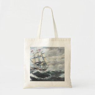 USS-grondwet leidt naar HM Frigate Guerriere Tote Bag